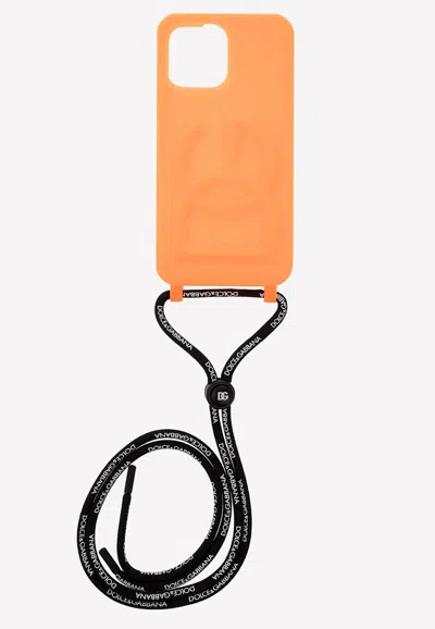 Dolce & Gabbana Iphone 13 Pro Max Logo Cover In Orange