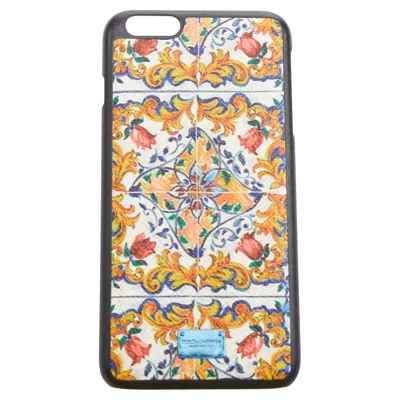 Pre-owned Dolce & Gabbana Dolce Gabbana Iphone 6 Majolica Print Dg Phone Cover Case In Sand