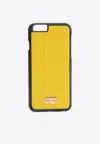 Dolce & Gabbana Iphone 6/6s Logo Plaque Leather Case In Yellow