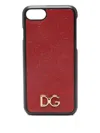 Dolce & Gabbana Iphone 7 Embossed Logo-plaque Phone Case In Red