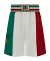 Dolce & Gabbana Italia Colour-block Knee-length Shorts In White