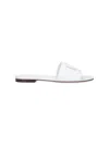 Dolce & Gabbana Dg Millennials Logo Leather Flat Slides In White