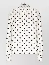 Dolce & Gabbana Italian Mambo Cropped Polka Dot Shirt In White
