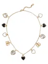 Dolce & Gabbana Adjustable Heart Charm Necklace Crystal Embellishments In Multi