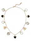 Dolce & Gabbana Adjustable Heart Charm Necklace Crystal Embellishments In Gold