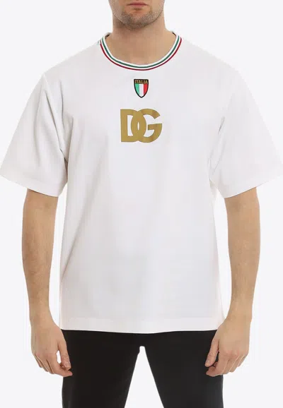 Dolce & Gabbana Italy Crest Dg Logo T-shirt In White