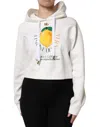 Dolce & Gabbana Ivory Cotton Printed Hooded Pullover Women's Sweater In White