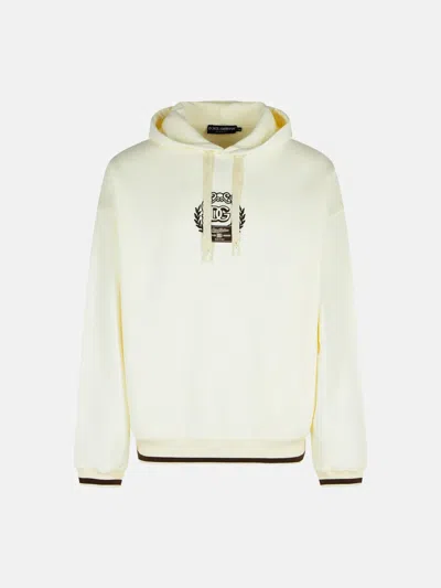 Dolce & Gabbana Ivory Cotton Sweatshirt In White