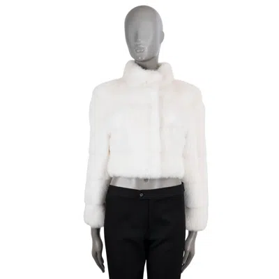 Pre-owned Dolce & Gabbana Ivory Cropped Mink Fur Jacket 40 S In White