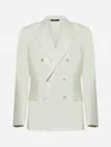 Dolce & Gabbana Men Ivory Flannel Double-breasted Blazer