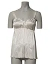 Dolce & Gabbana Ivory Satin Lace Tank Lingerie Top Underwear In Gray