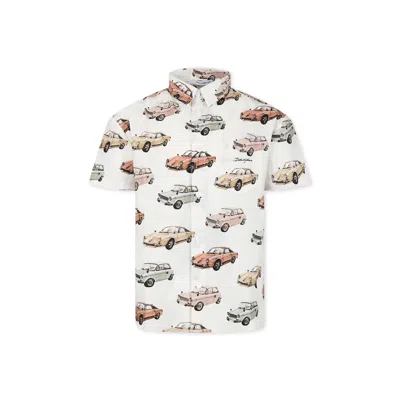 DOLCE & GABBANA IVORY SHIRT FOR BOY WITH VINTAGE CARS MODELS