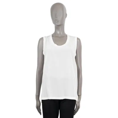 Pre-owned Dolce & Gabbana Ivory Silk Semi Sheer Tank Top Shirt 42 M In White