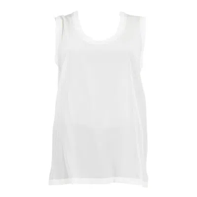Pre-owned Dolce & Gabbana Ivory Silk Semi Sheer Tank Top Shirt 42 M In White