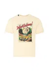 Dolce & Gabbana Ivory T-shirt For Boy With Expolorer Print In Neutral