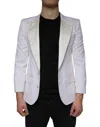 Dolce & Gabbana Off White Wool Single Breasted Dress Blazer In White
