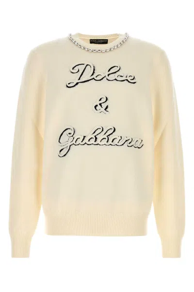 Dolce & Gabbana Ivory Wool Sweater In White