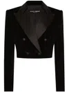 Dolce & Gabbana Cropped Cotton-blend Tuxedo Jacket