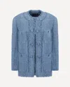 Dolce & Gabbana Light Blue Single-breasted Jacket With Logo Detail On Buttons In Cotton Blend Woman In Blue