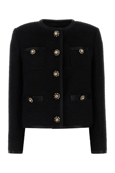 DOLCE & GABBANA DOLCE & GABBANA BLACK TWEED BLAZER