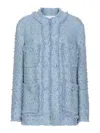 Dolce & Gabbana Light Blue Single-breasted Jacket With Logo Detail On Buttons In Cotton Blend Woman In Azul Claro