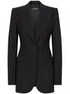Dolce & Gabbana Single-breasted Pinstripe Wool Turlington Jacket In Black