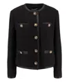Dolce & Gabbana Jeweled Button Boucle Jacket In Black