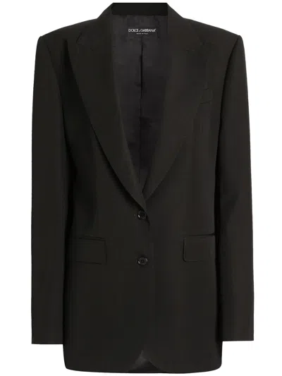 Dolce & Gabbana Wool Casual Jacket In Black