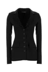 Dolce & Gabbana Stretch Wool Single Breasted Jacket In Black