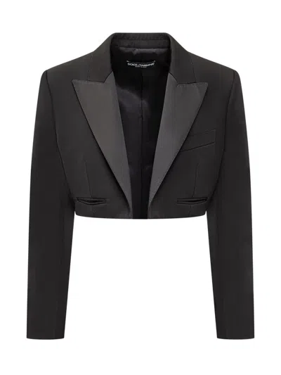 Dolce & Gabbana Black Wool Blend Blazer