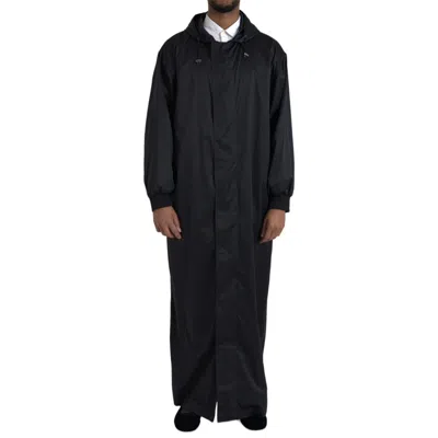 Pre-owned Dolce & Gabbana Jacket Black Polyester Hooded Long Windbreaker Men It52/ Us42/xl