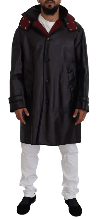 Pre-owned Dolce & Gabbana Jacket Black Trench Hooded Parka Cotton It46 / Us36/ S Rrp $3300
