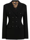 Dolce & Gabbana Double-breasted Fitted Suit Jacket In Black
