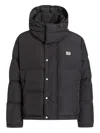 Dolce & Gabbana Padded High Collar Hooded Jacket With Zip Pockets In Black