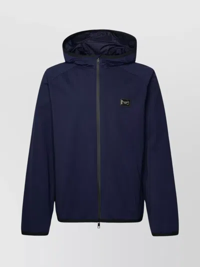 Dolce & Gabbana Jacket Cotton Blend Elasticated Cuffs In Blue