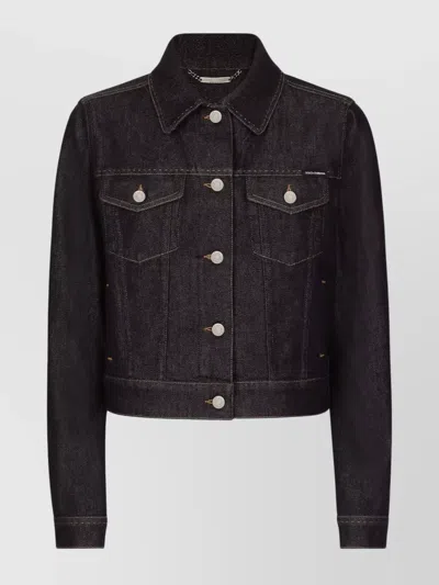 Dolce & Gabbana Jacket Denim Chest Pockets In Black