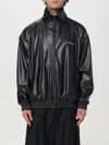 Dolce & Gabbana Faux Leather Bomber Jacket In 黑色