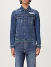 Dolce & Gabbana Blue Jacket With Classic Collar And Rips In Denim Stretch Man In Denim