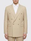 Dolce & Gabbana Man Blazer Camel Size 40 Polyester, Wool, Elastane In Neutral