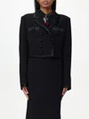 Dolce & Gabbana Cropped Double-breasted Jacket In Black