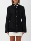 Dolce & Gabbana Black Single-breasted Jacket With Branded Button In Tweed Woman In Schwarz