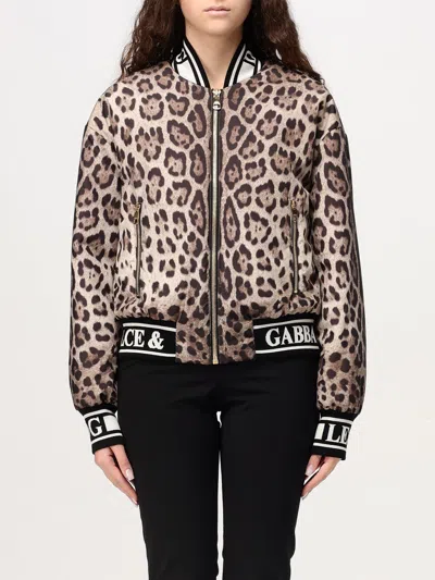 Dolce & Gabbana Leopard-print Sequined Woven Bomber Jacket In Leopard Print