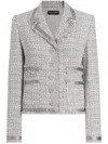 Dolce & Gabbana Lapel Long-sleeved Suit Jacket In Gray