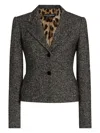 Dolce & Gabbana Tailored Single-breasted Wool Jacket With Textured Fabric In Gray