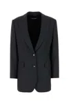 Dolce & Gabbana Wool Blazer With Back Vent And Front Pockets In Gray