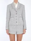 Dolce & Gabbana Lapel Long-sleeved Suit Jacket In Grey