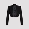 Dolce & Gabbana Short Wool Crepe Jacket In Nero