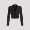 Dolce & Gabbana Wool Gabardine Short Jacket In Nero