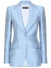 Dolce & Gabbana Single-breasted Floral Quilted Jacquard Turlington Jacket In Pink
