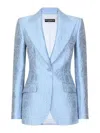 Dolce & Gabbana Single-breasted Floral Quilted Jacquard Turlington Jacket In Purple